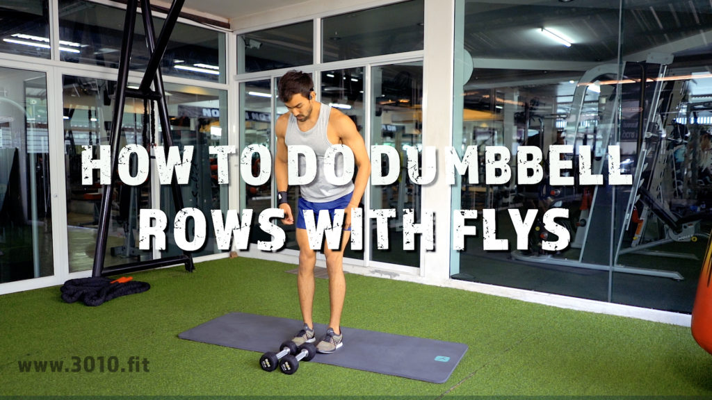 Dumbbell rows with flys